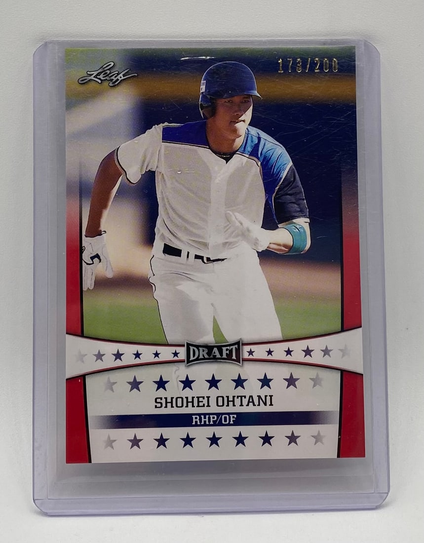 Shohei Ohtani Rookie /200: 2018 Leaf Draft Shohei Ohtani RHP/OF Insert Serial Numbered 173/200