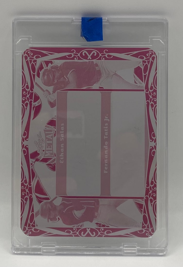 Ethan Salas & Fernando Tatis Jr. Plate 1/1: 2023 Leaf Leaf Metal Dual Printing Plate / Proof Ethan Salas & Fernando Tatis Jr. 1/1