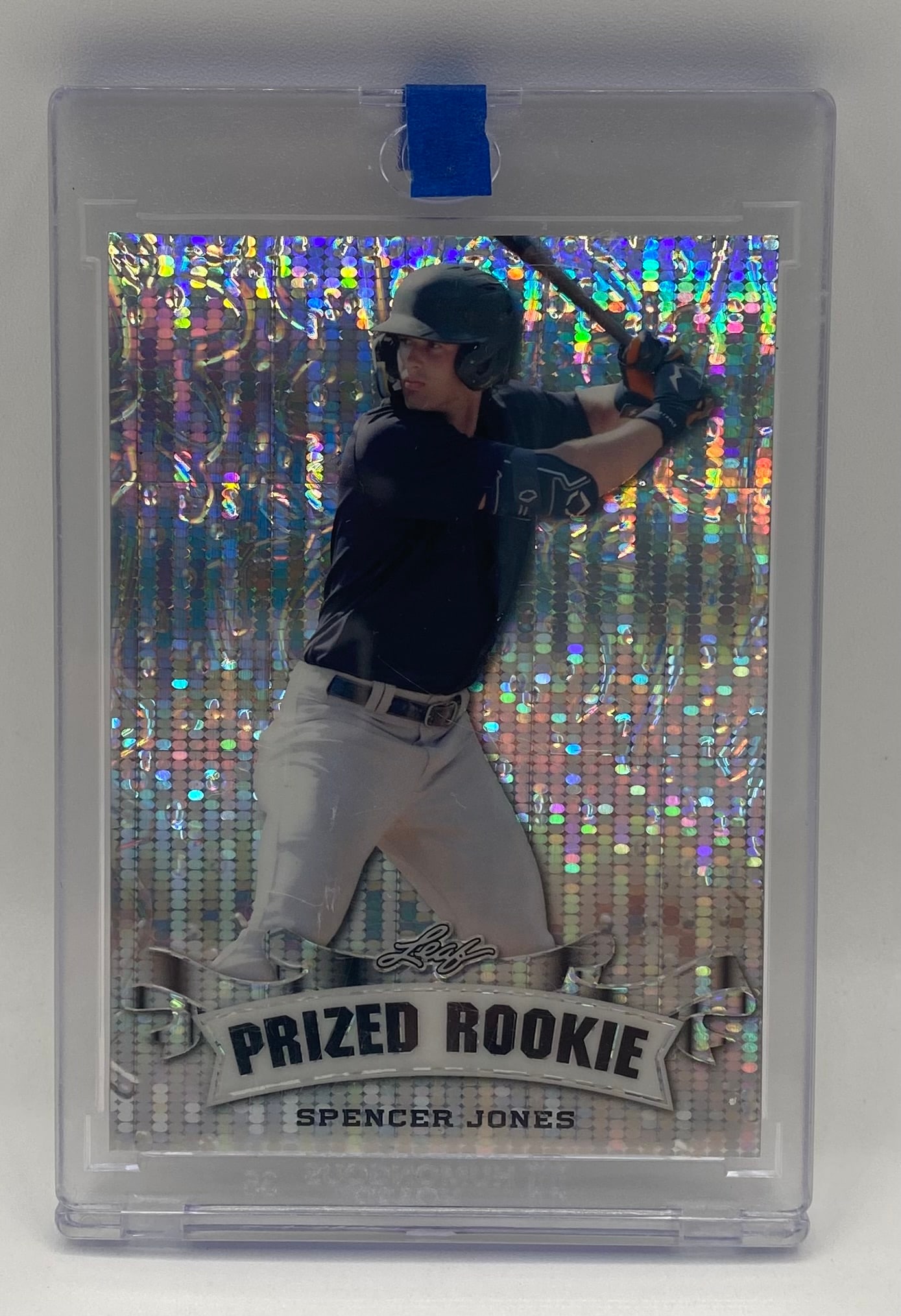 Spencer Jones Rookie Holo /25: 2023 Leaf Prized Rookie Spencer Jones Silver Holo /25