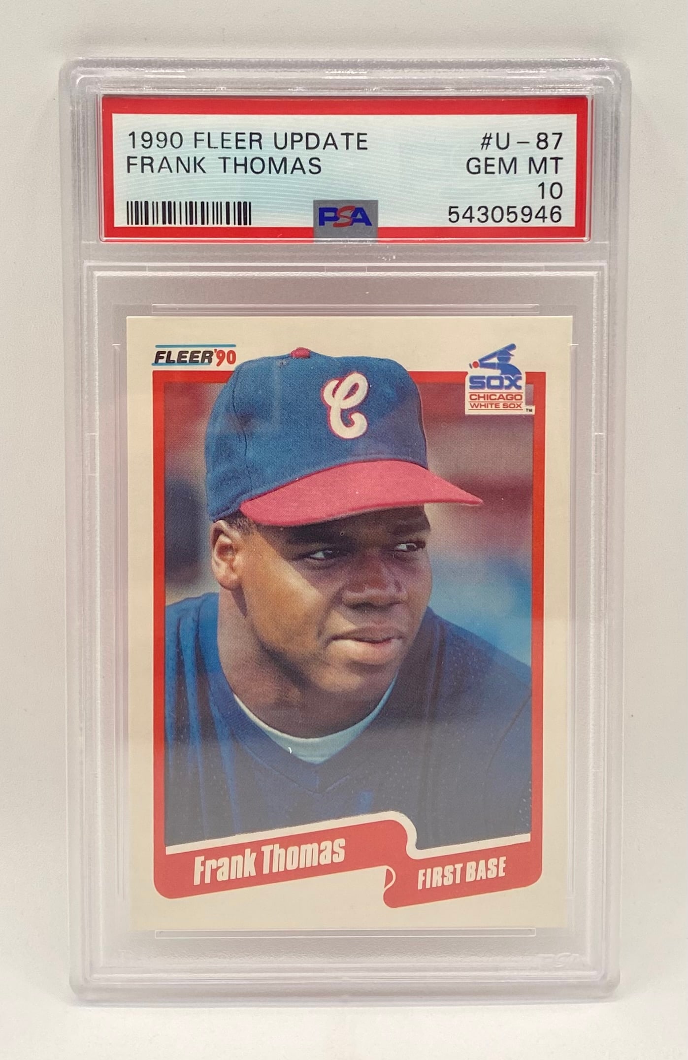 Frank Thomas Rookie PSA 10 l: 1990 Fleer Update #U-87 Frank Thomas Rookie - PSA 10 Gem Mint