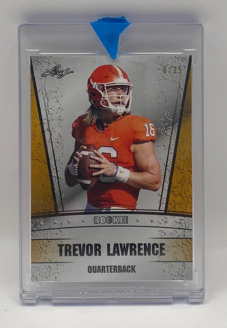 2021 Leaf Trevor Lawrence Rookie /25: 2021 Leaf Trevor Lawrence Rookie Card #'d 6/25 Gold Parallel Clemson QB