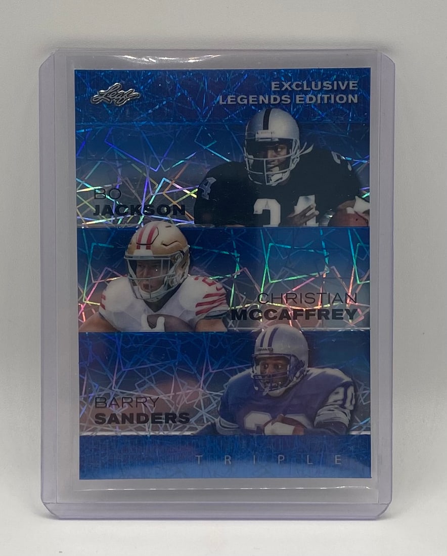 Bo Jackson, McCaffrey, Barry Sanders Holo /20: 2024 Leaf Bo Jackson, McCaffrey, Barry Sanders Holo /20