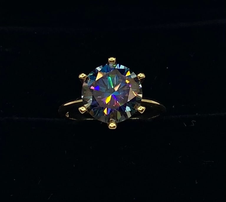 5 Carats Rainbow Moissanite VVS Ring (1 of 2)