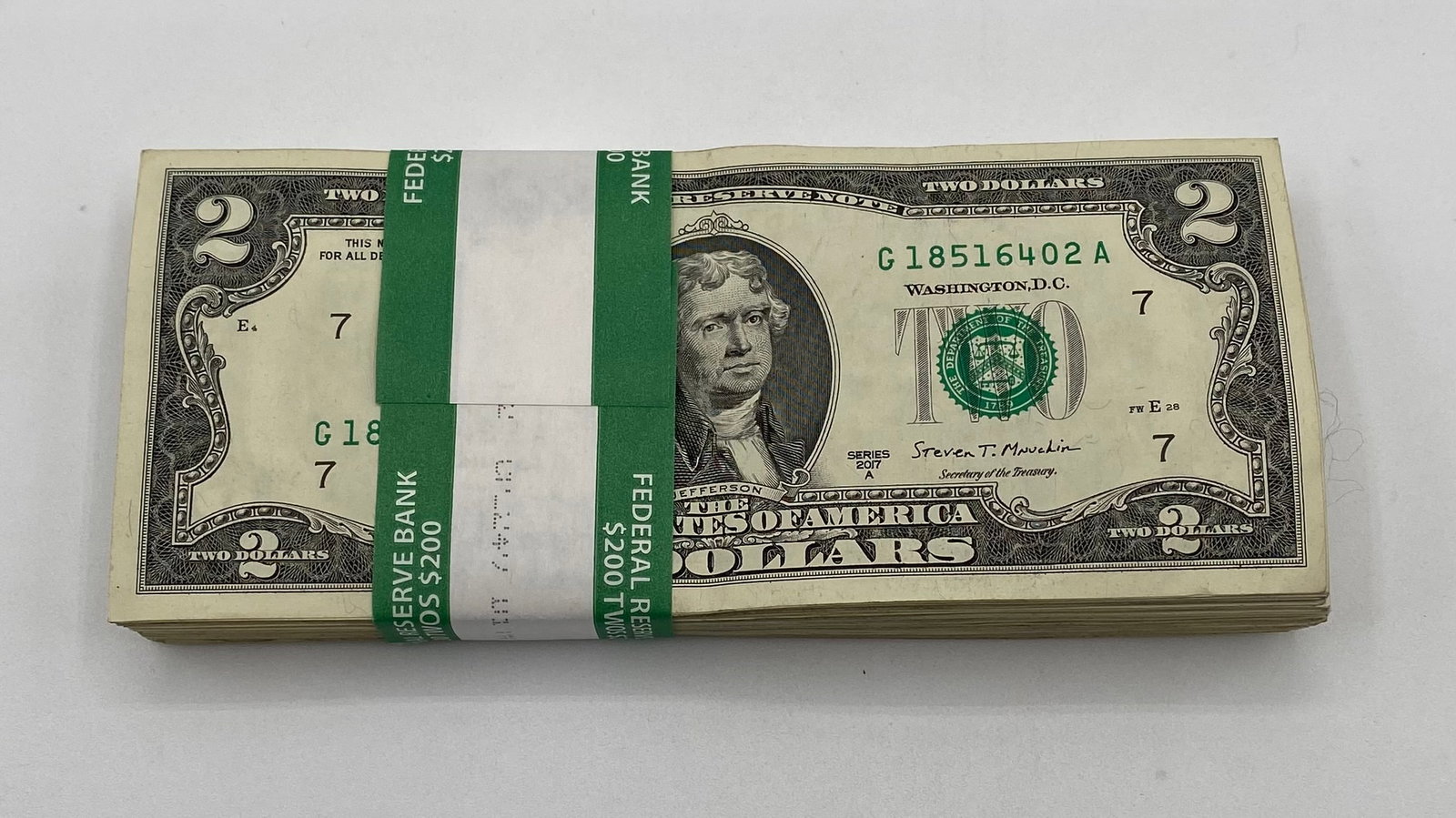 One Hundred $2 Dollar Bill Bundle (1 of 2)
