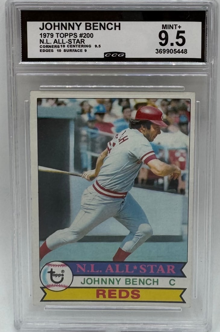 1979 Topps Johnny Bench N.L. All-Star Card: 1979 Topps #200 Johnny Bench N.L. All-Star Cincinnati Reds - CCG 9.5 Mint+