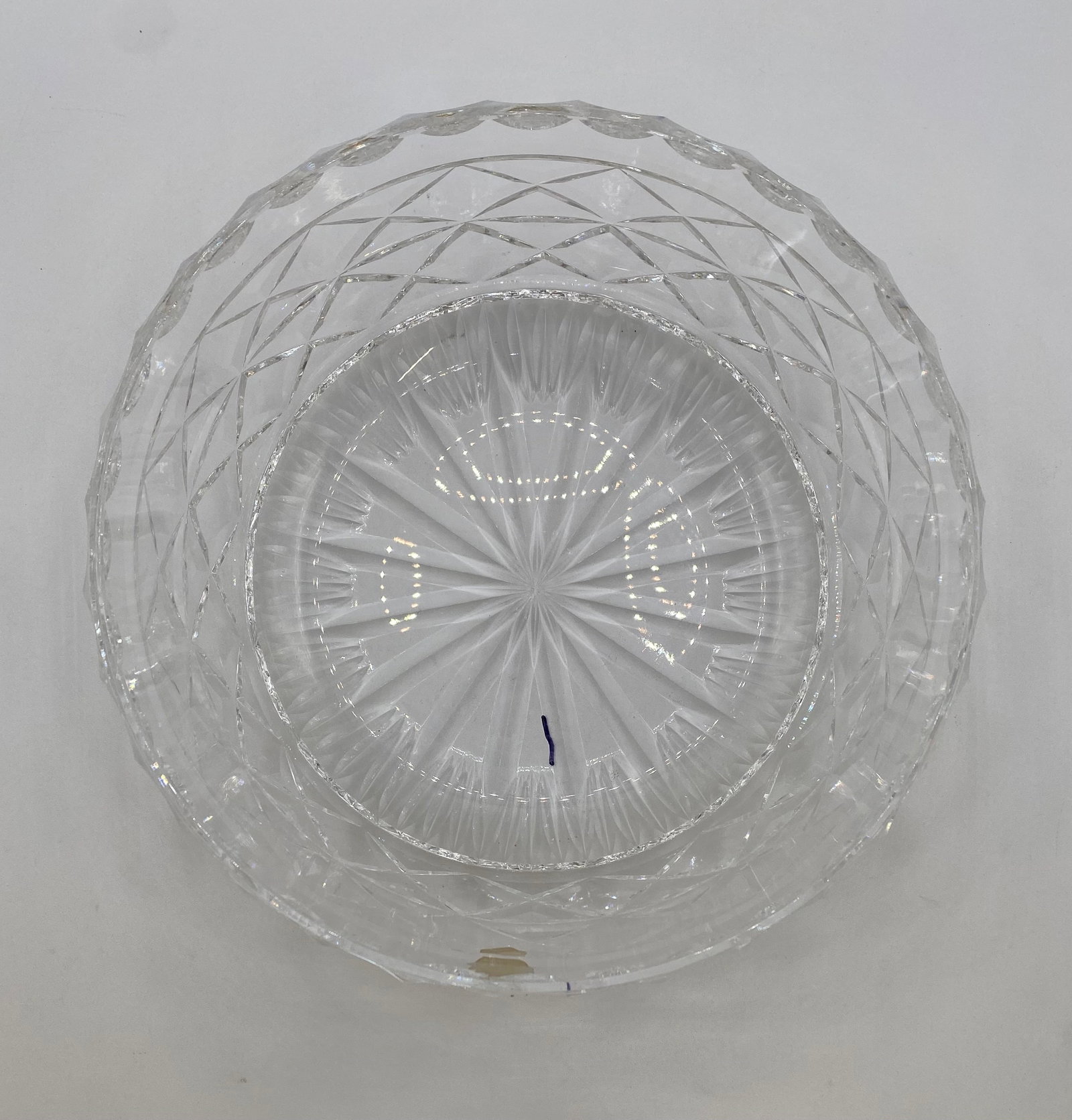 Vintage Cut Crystal Block-Pattern Centerpiece Rose Bowl (1 of 2)