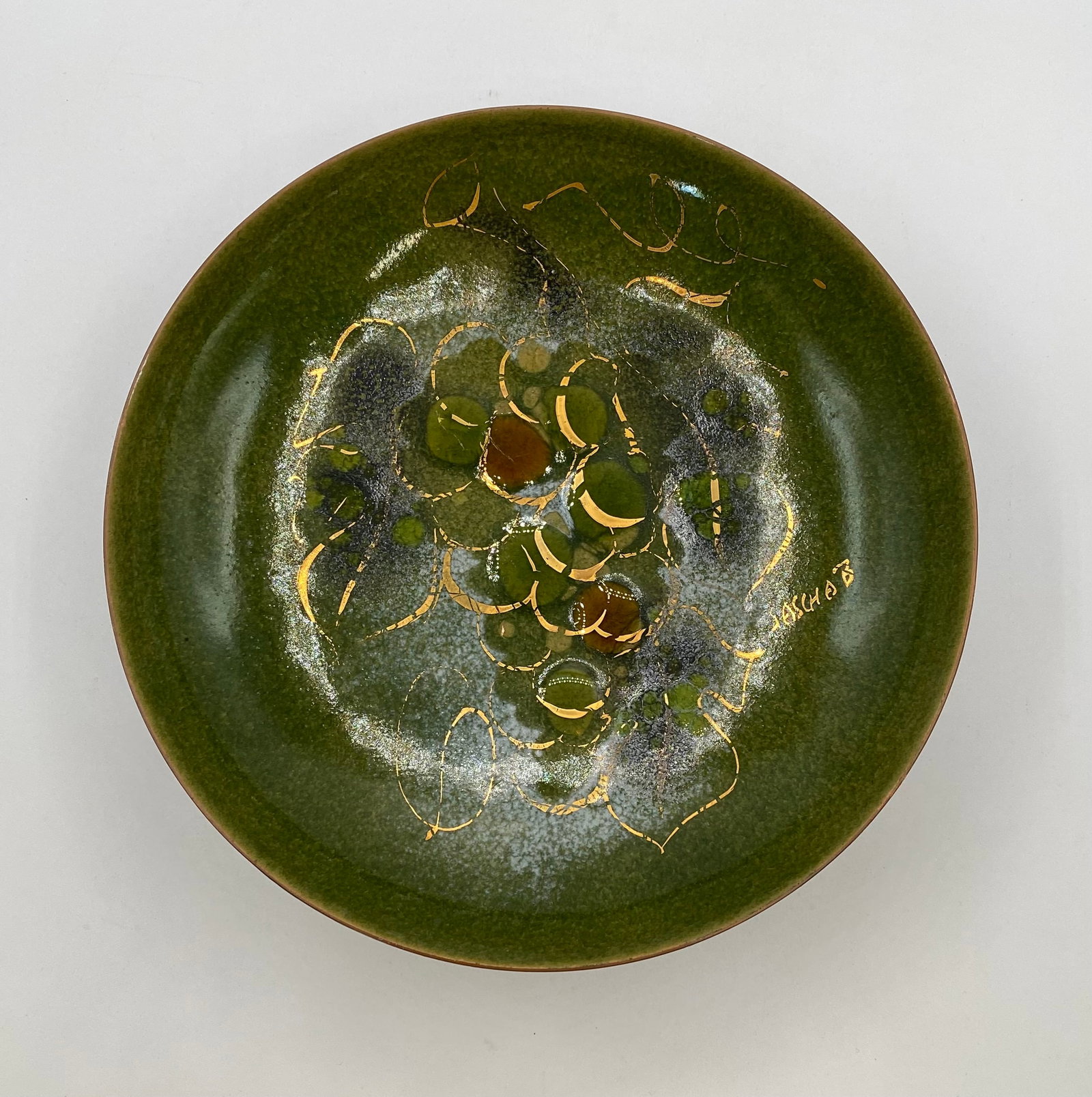 Sascha Brastoff Pedestal Enamel-on-Copper Floral Bow (1 of 3)