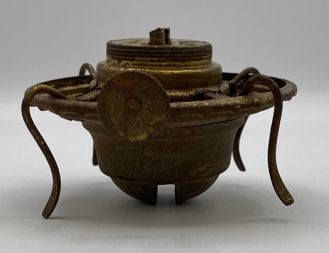 Antique AGUILA Brass Kerosene Oil Lamp Burner with Shade Spider & Wick Turner: Antique AGUILA Brass Kerosene Oil Lamp Burner with Shade Spider & Wick Turner