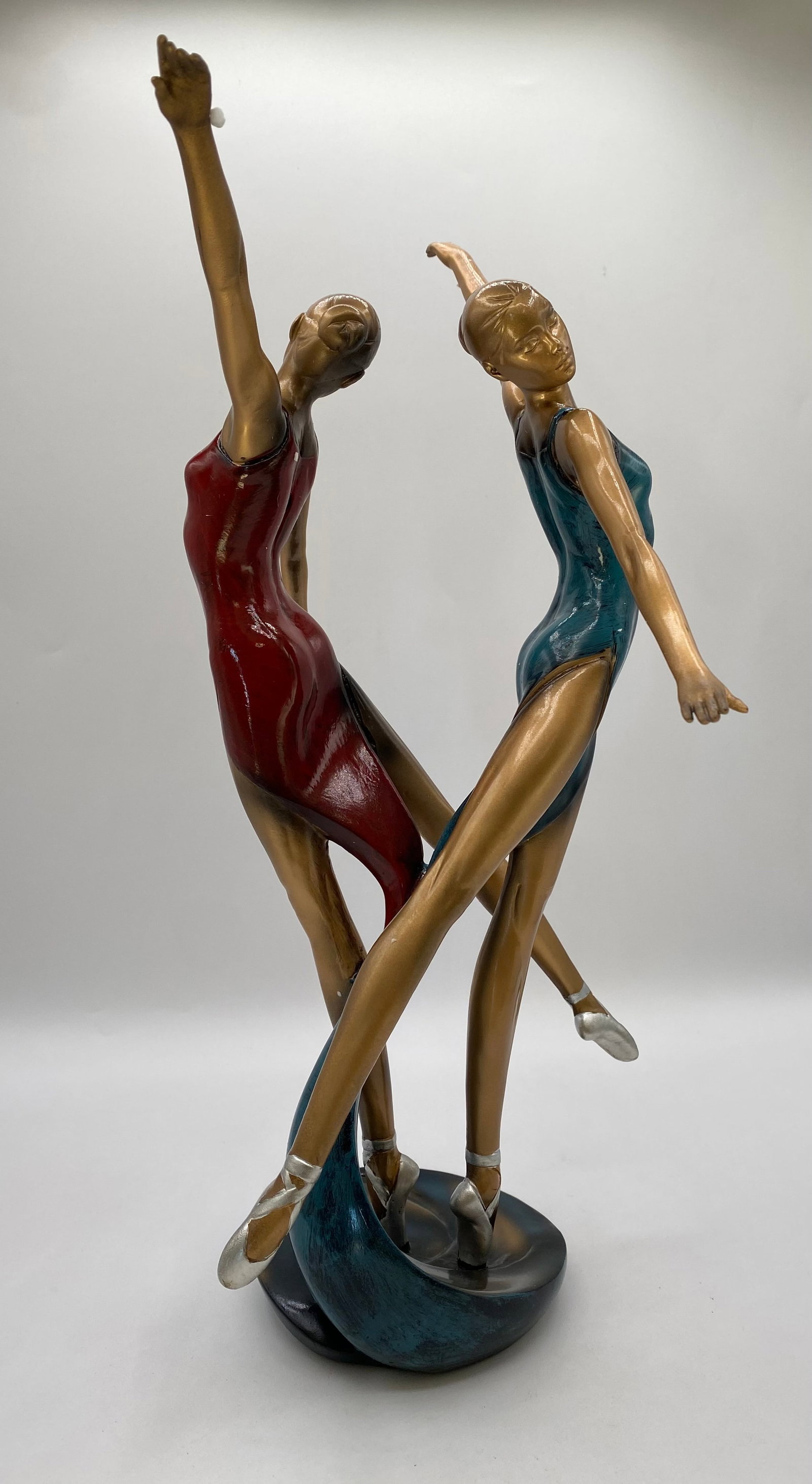Mid-Century Style Bronze Finish Ballerina / Dancers Figurine Sculpture