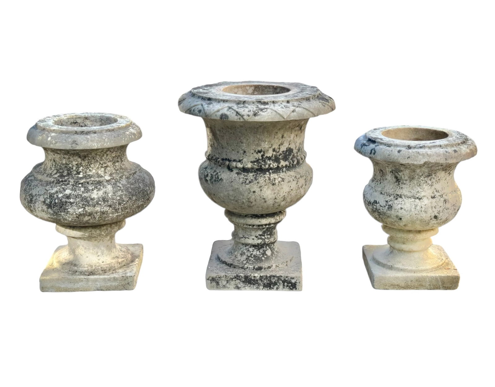 Set of 3 Vintage Carved Marble Urns (1 of 5)