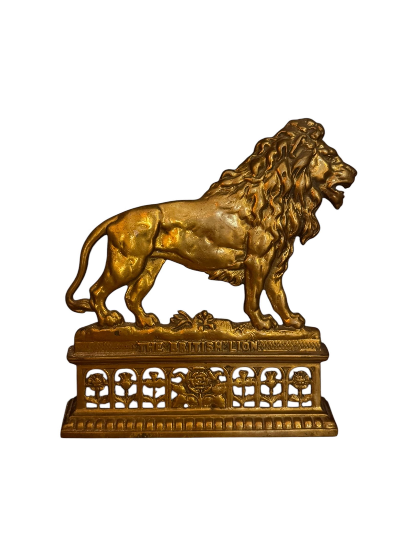 Brass British Lion Doorstop (1 of 4)