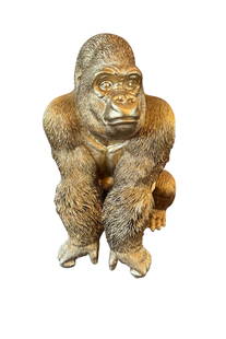 Small Gold Gorilla: Small Gold Gorilla. DIMENSIONS: 12 x 6 x 11