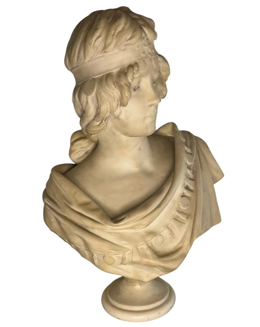 An antique Antonio Piazza Italian marble bust (1 of 3)