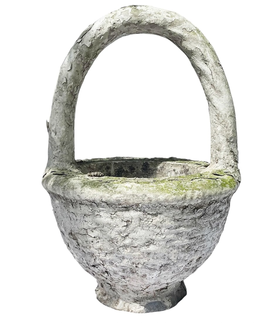 An antique French stone basket planter (1 of 3)