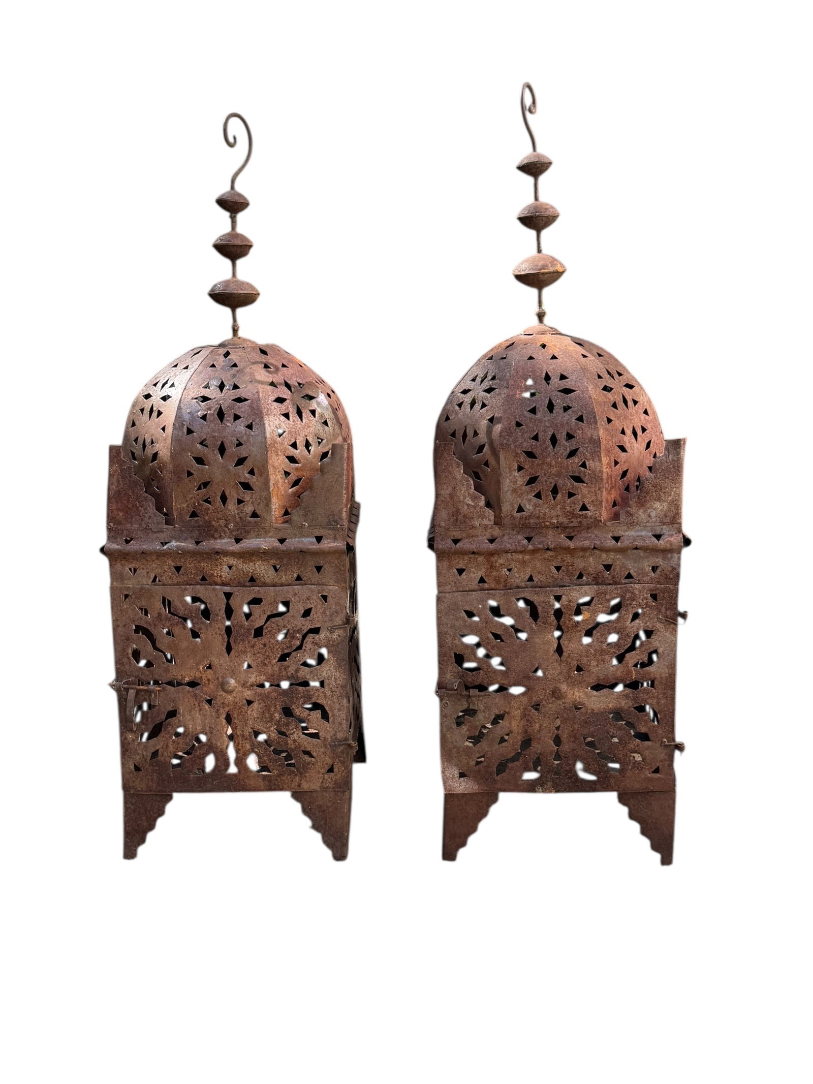 Pair vintage rust Moroccan lanterns (1 of 3)