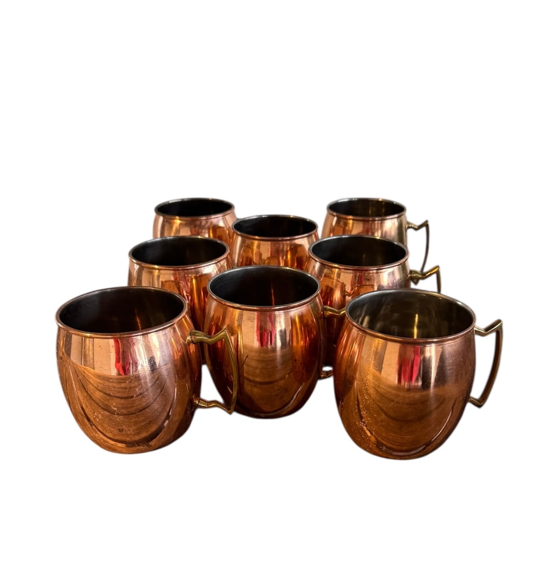 Set of 8 copper Moscow mule mugs (1 of 3)