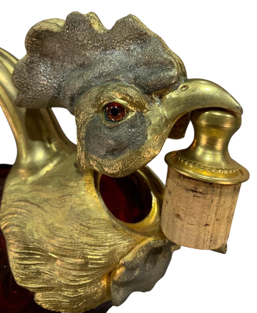 Rare ruby glass rooster decanter - 8