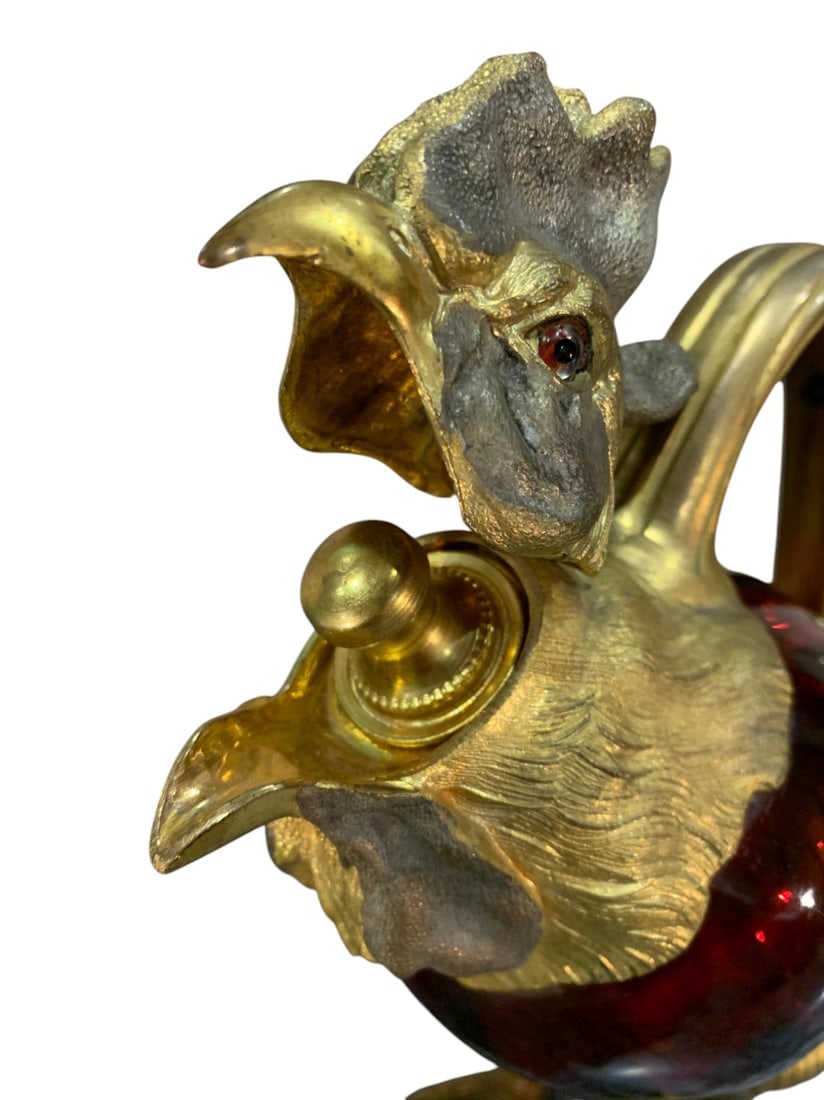 Rare ruby glass rooster decanter - 9