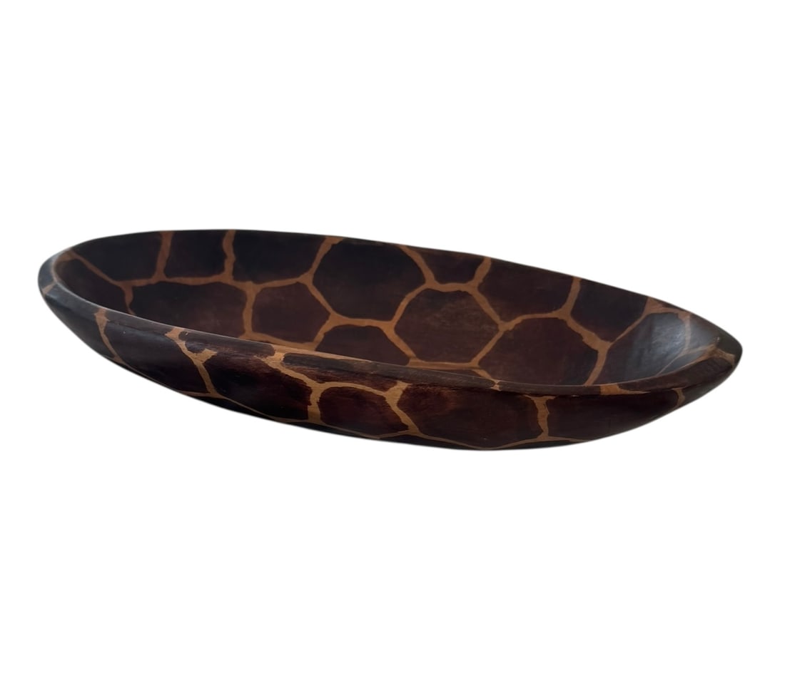 Kenyan oval giraffe print bowl: Kenyan oval giraffe print bowl