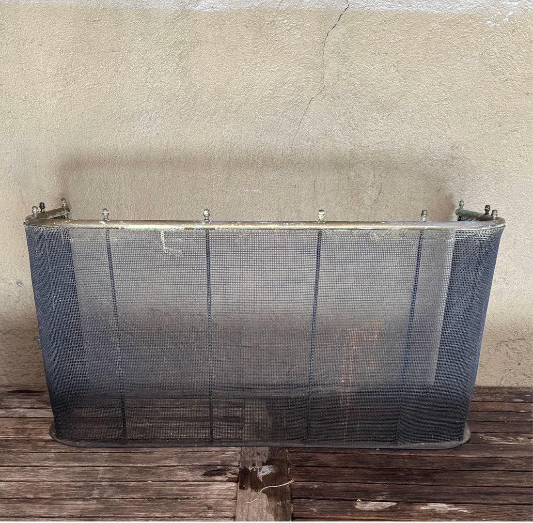 Antique architectural mesh firescreen (1 of 6)