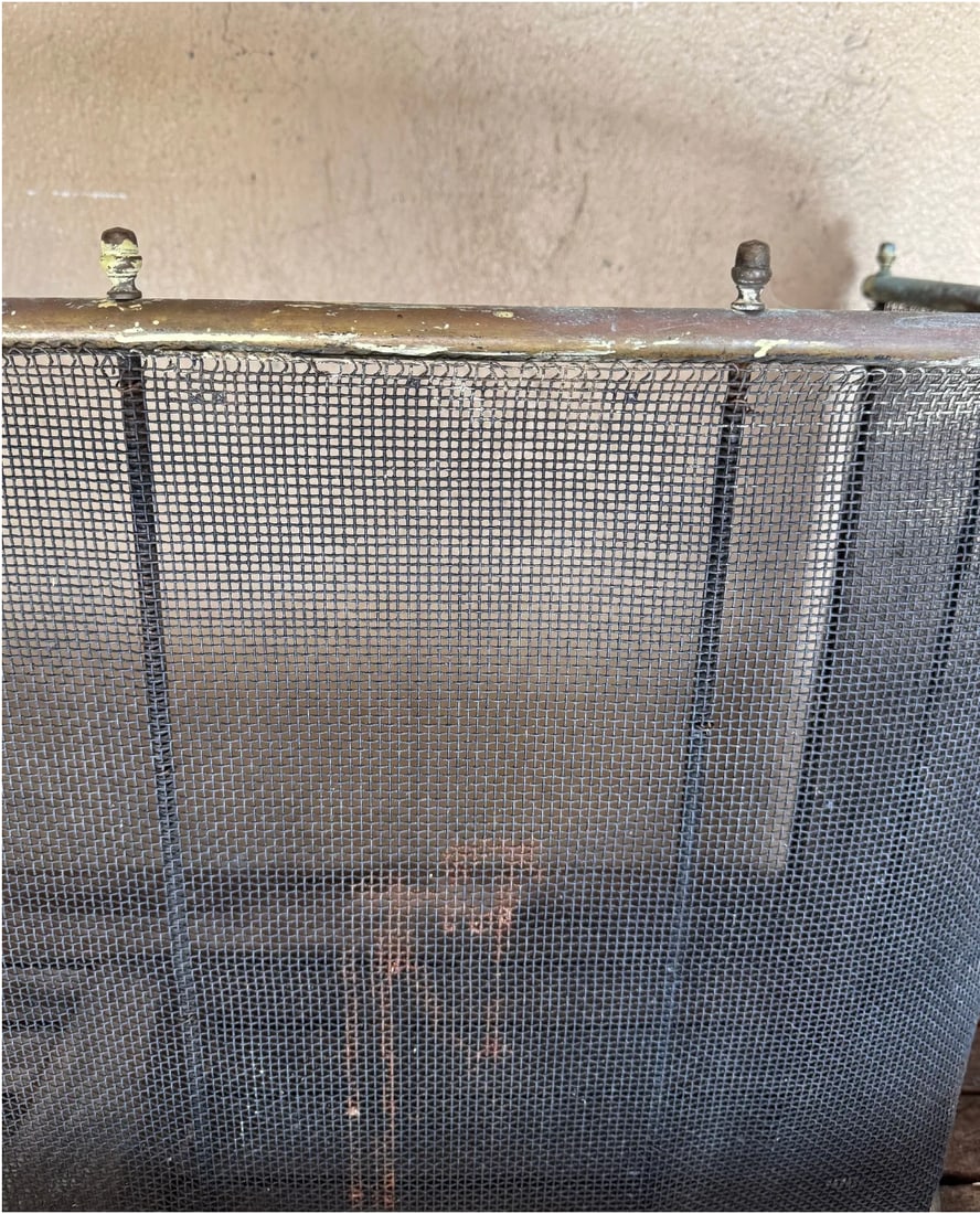 Antique architectural mesh firescreen - 3