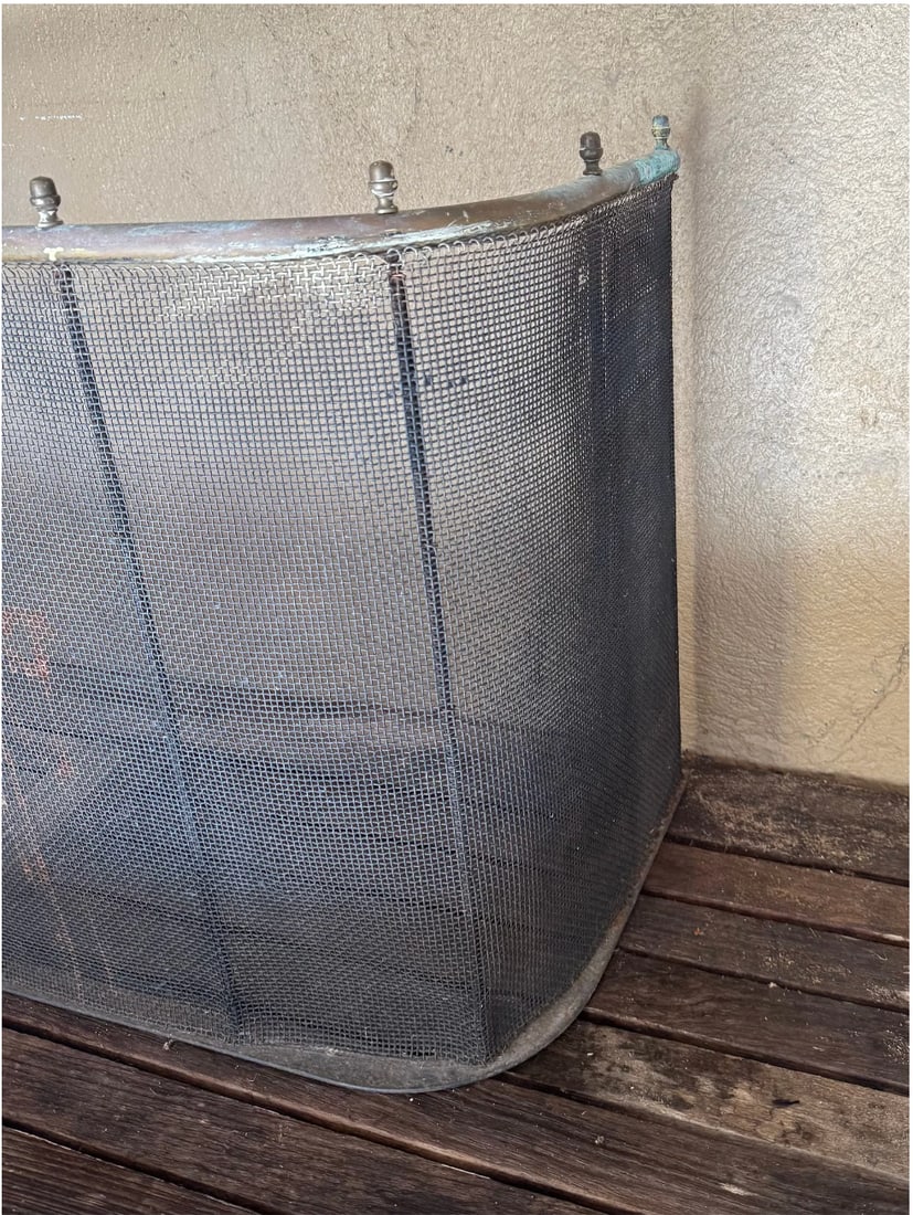 Antique architectural mesh firescreen - 4