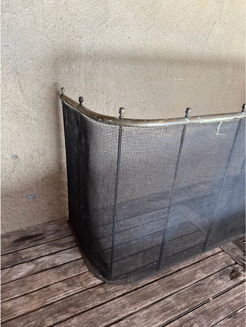 Antique architectural mesh firescreen - 6