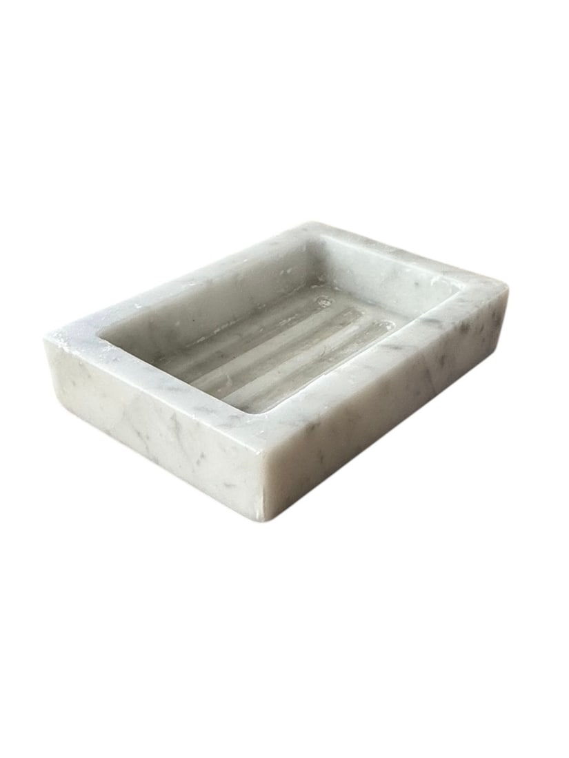 Carrara marble soap dish (1 of 6)
