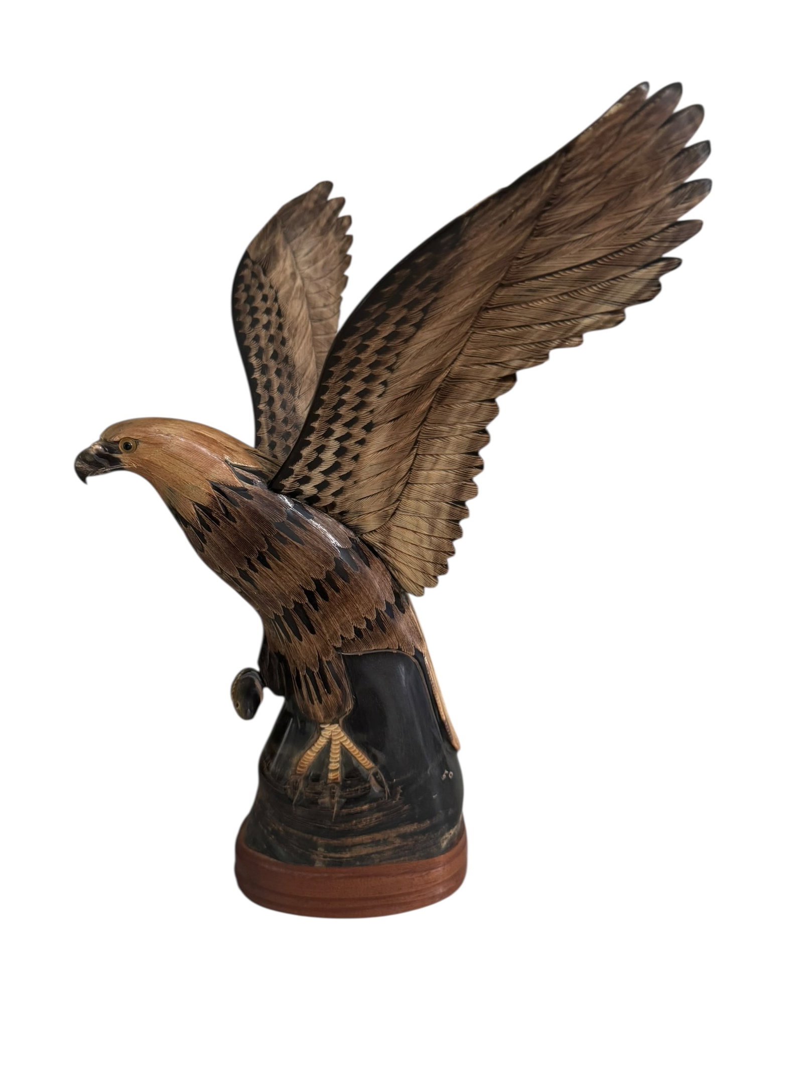 Vintage buffalo horn carved eagle (1 of 8)