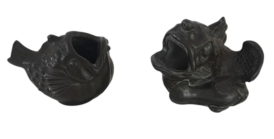 Pair of Just Andersen metal fish: Pair of Just Andersen metal fish DIMENSIONS: 5"W x 3.75"H