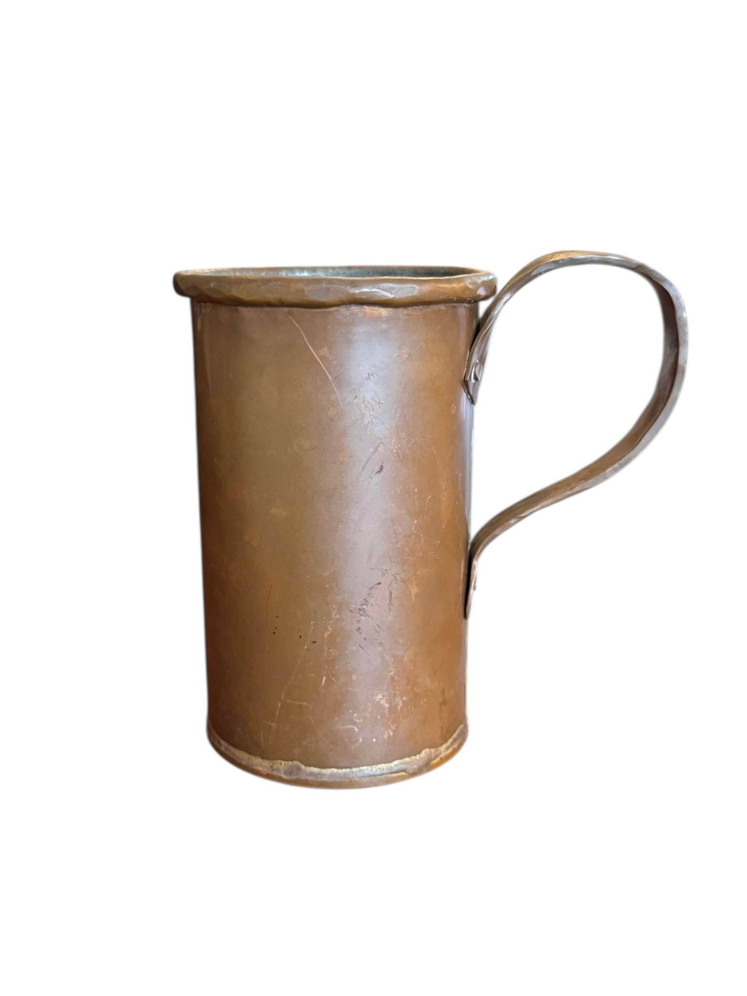 Antique copper cup (pen holder): Antique copper cup (pen holder). DIMENSIONS: 5.5"H