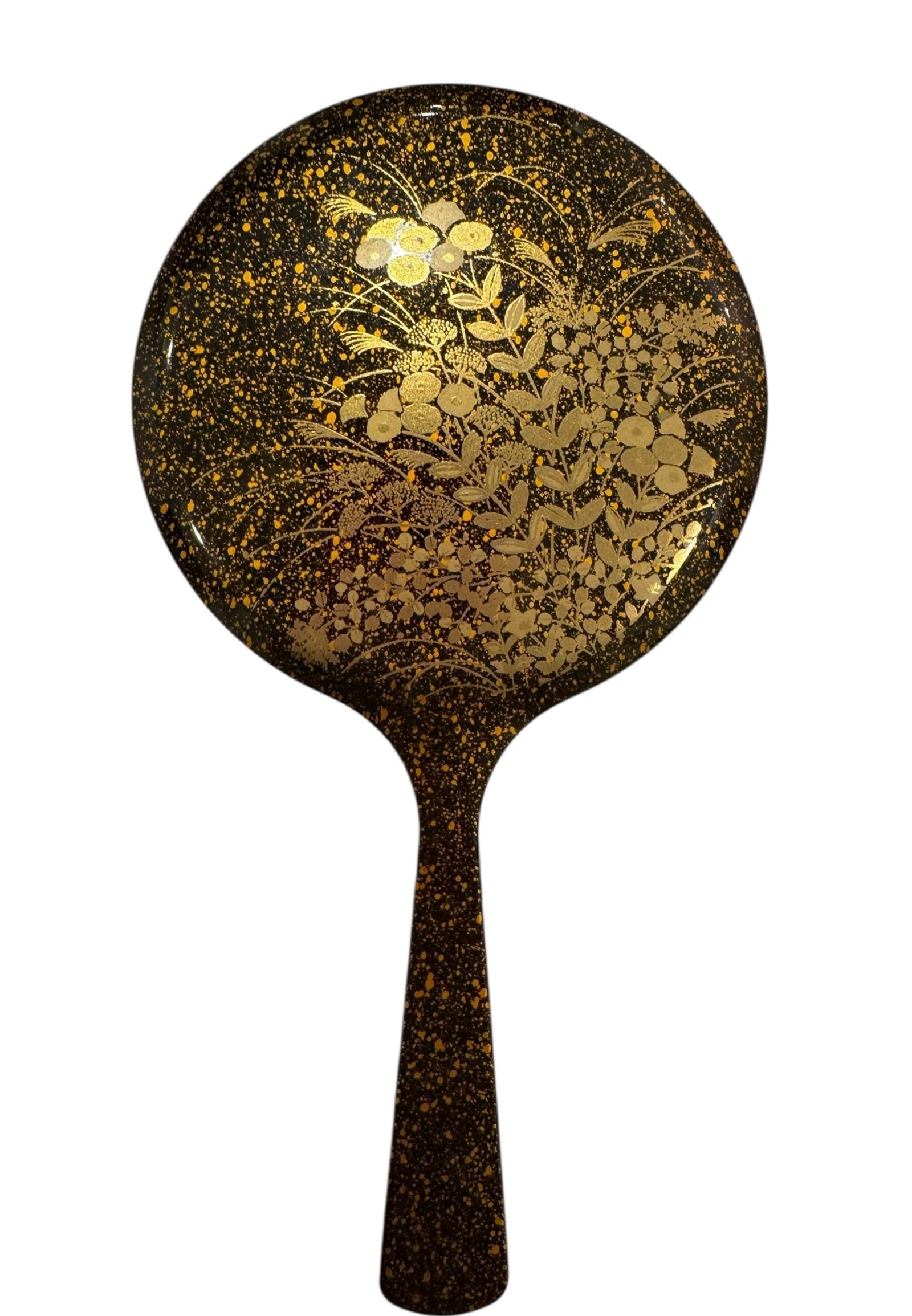 Japanese lacquered hand held mirror (1 of 3)