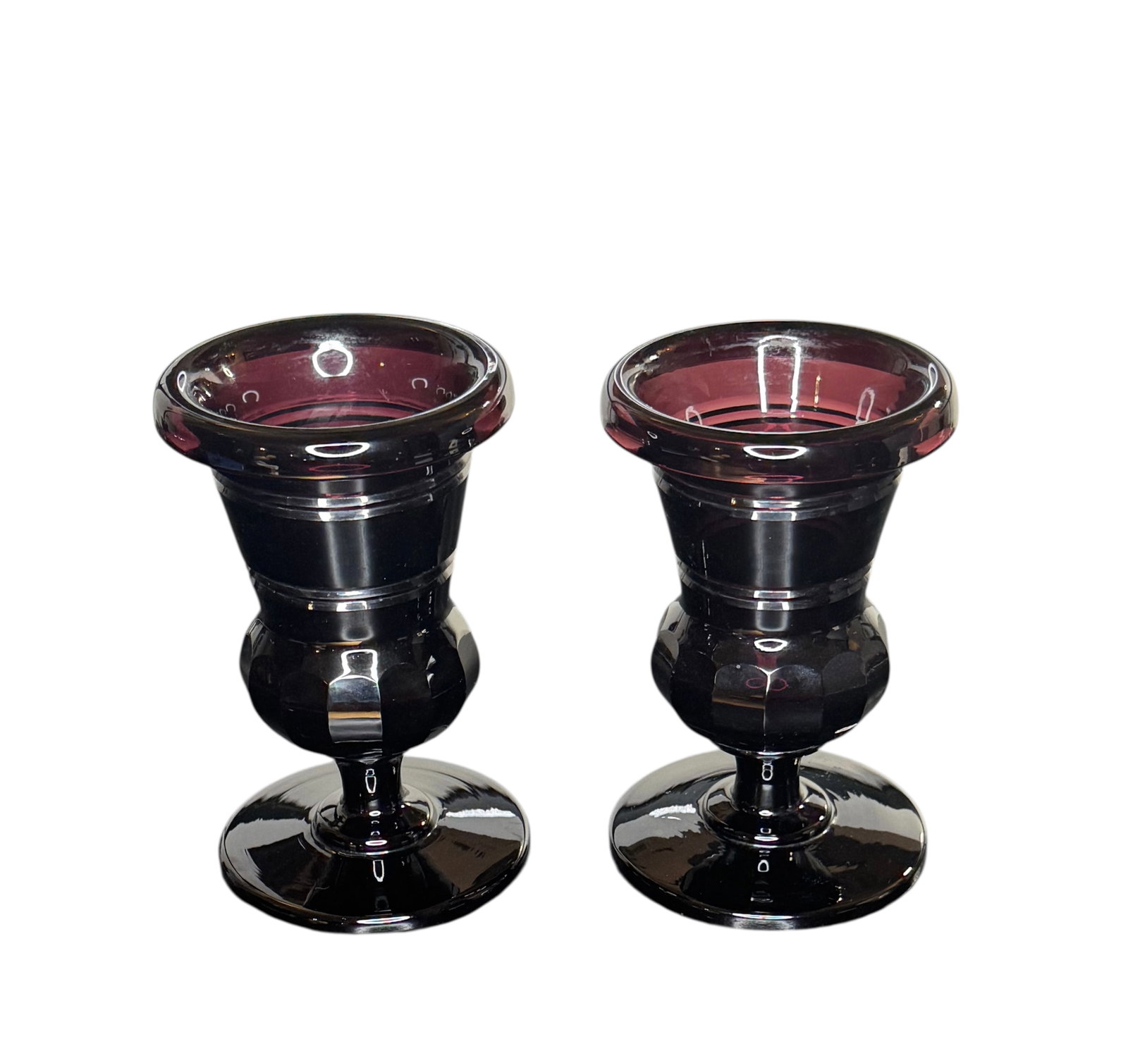 Pair of amethyst bohemian glass vases (1 of 4)
