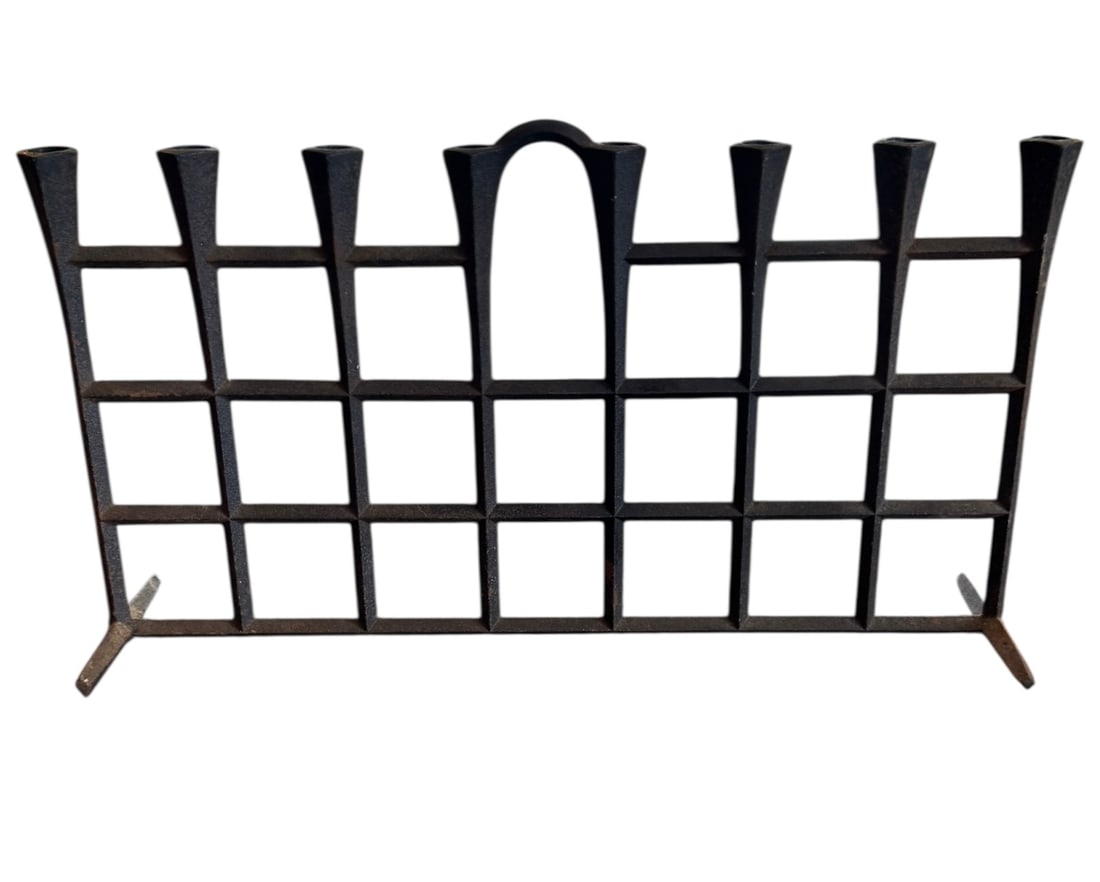 Antique 8 candle iron candelabra: Antique 8 candle iron candelabra. DIMENSIONS: 12" x 3.5" x 6.75"