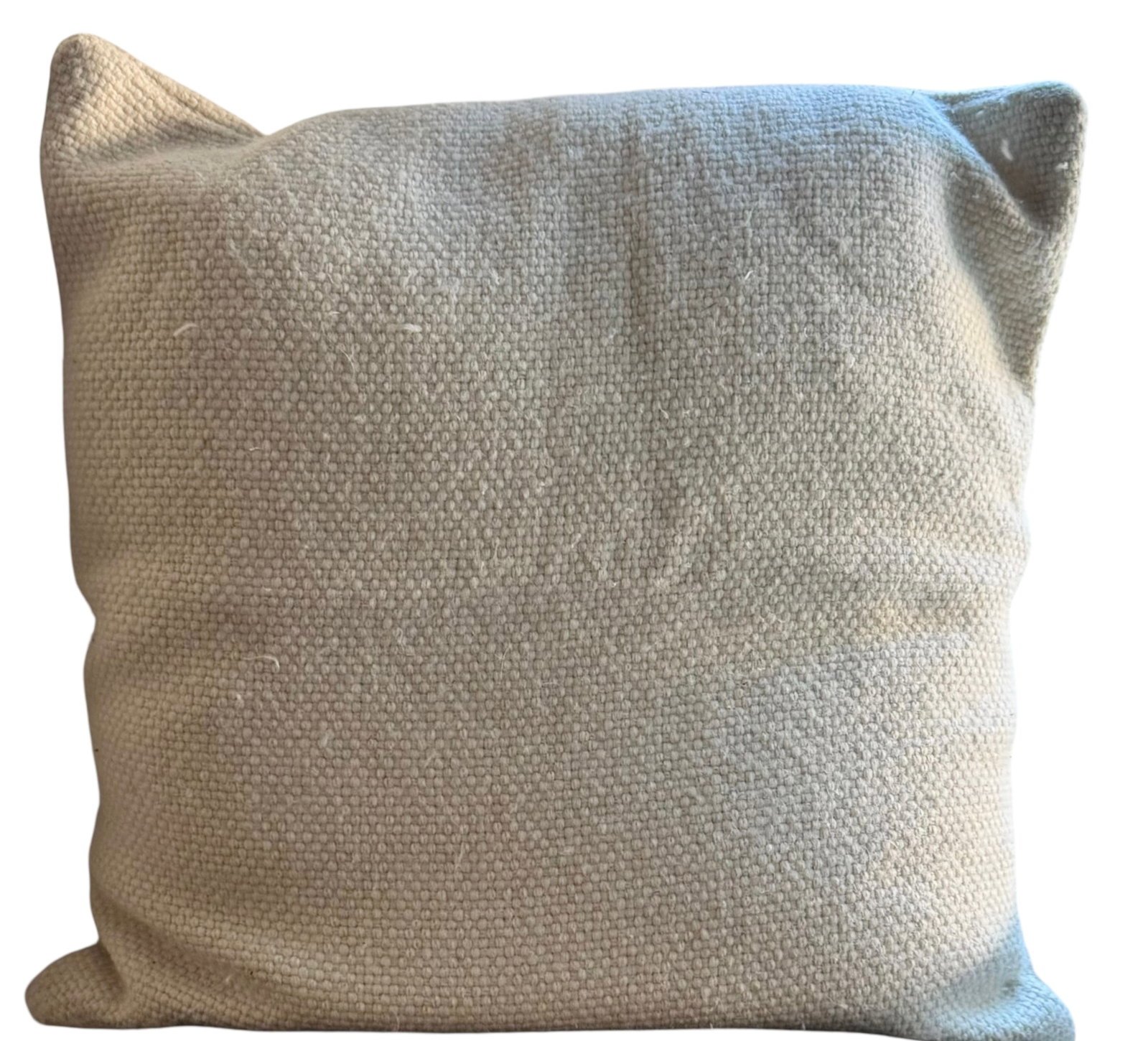 Rosemary Hallegarten custom cream wool pillowcase: Rosemary Hallegarten custom cream wool pillowcase. Insert not included. DIMENSIONS: 20" x 20"
