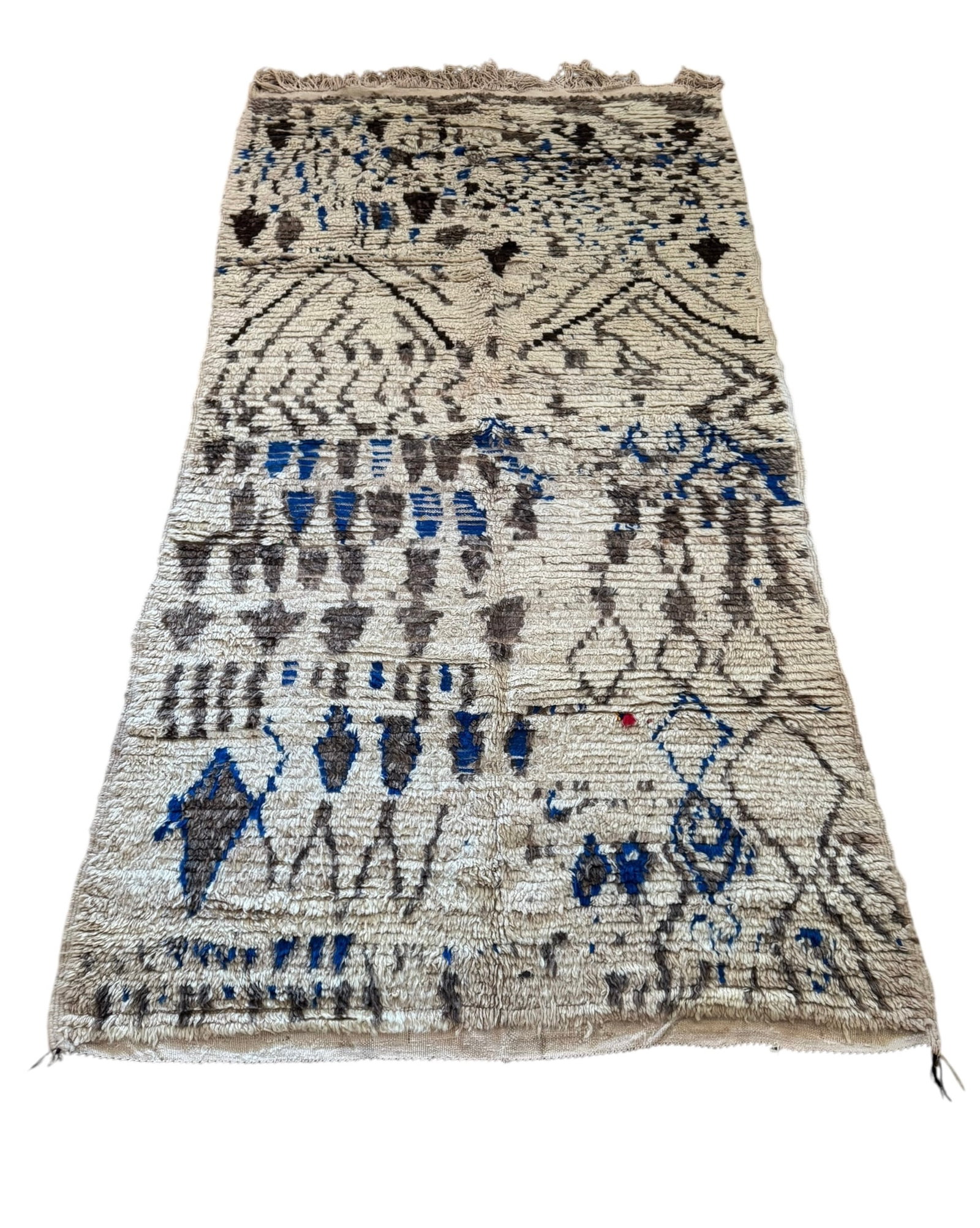A blue and cream Moroccan Ourani rug (1 of 5)