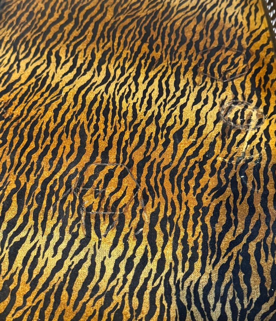 Vintage tole tiger pattern serving tray - 5