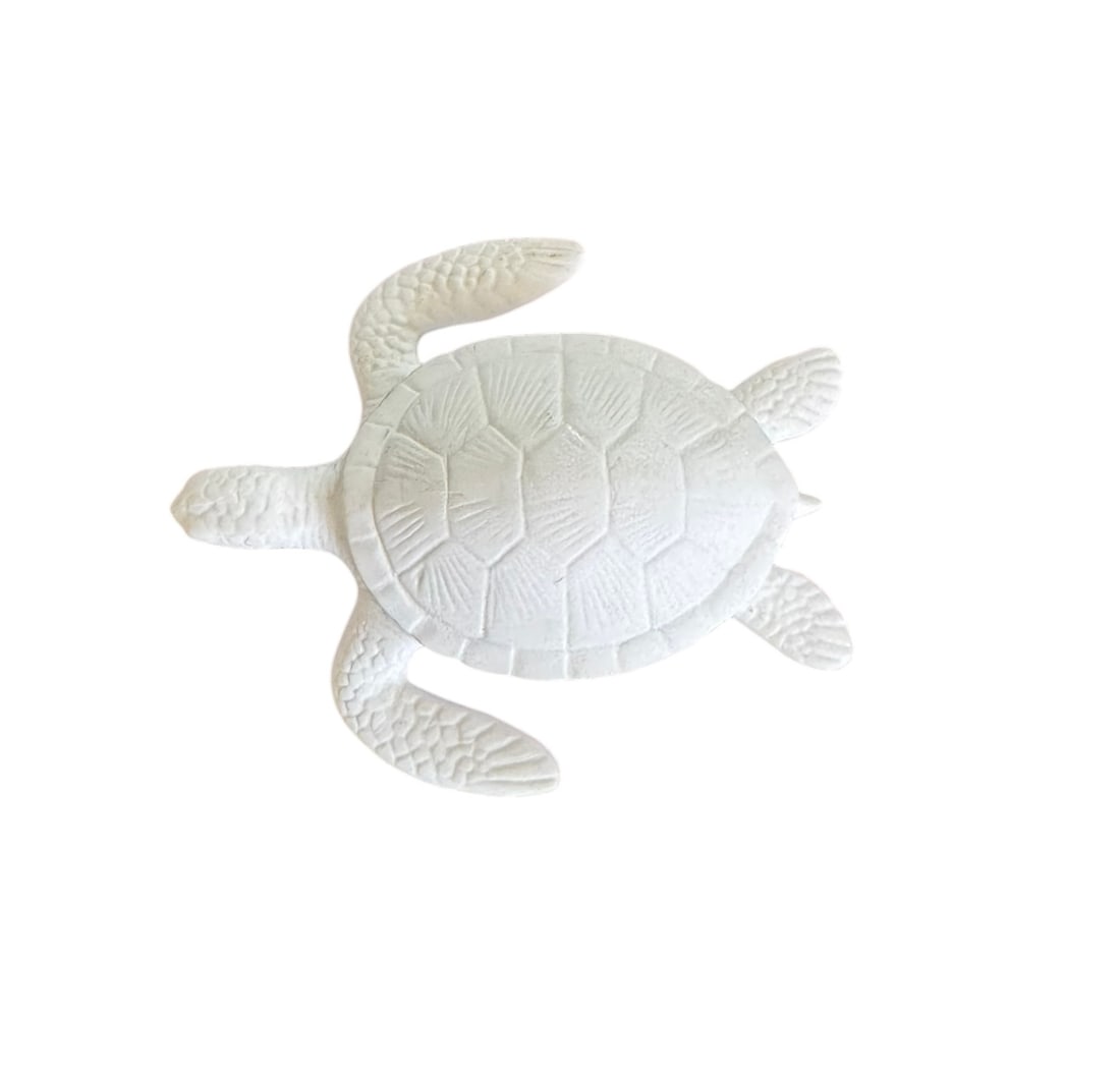 Cayman Island sea turtle white sand figurine: Cayman Island sea turtle white sand figurine DIMENSIONS: 4"L x 3.5"W x 1"H