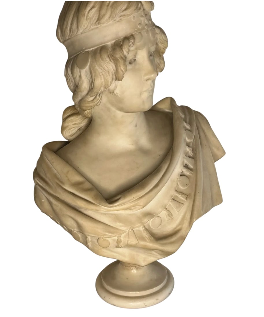 An antique Antonio Piazza Italian marble bust - 2