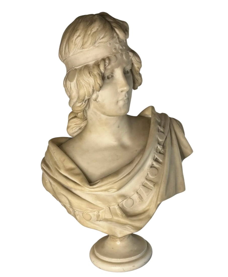 An antique Antonio Piazza Italian marble bust - 3