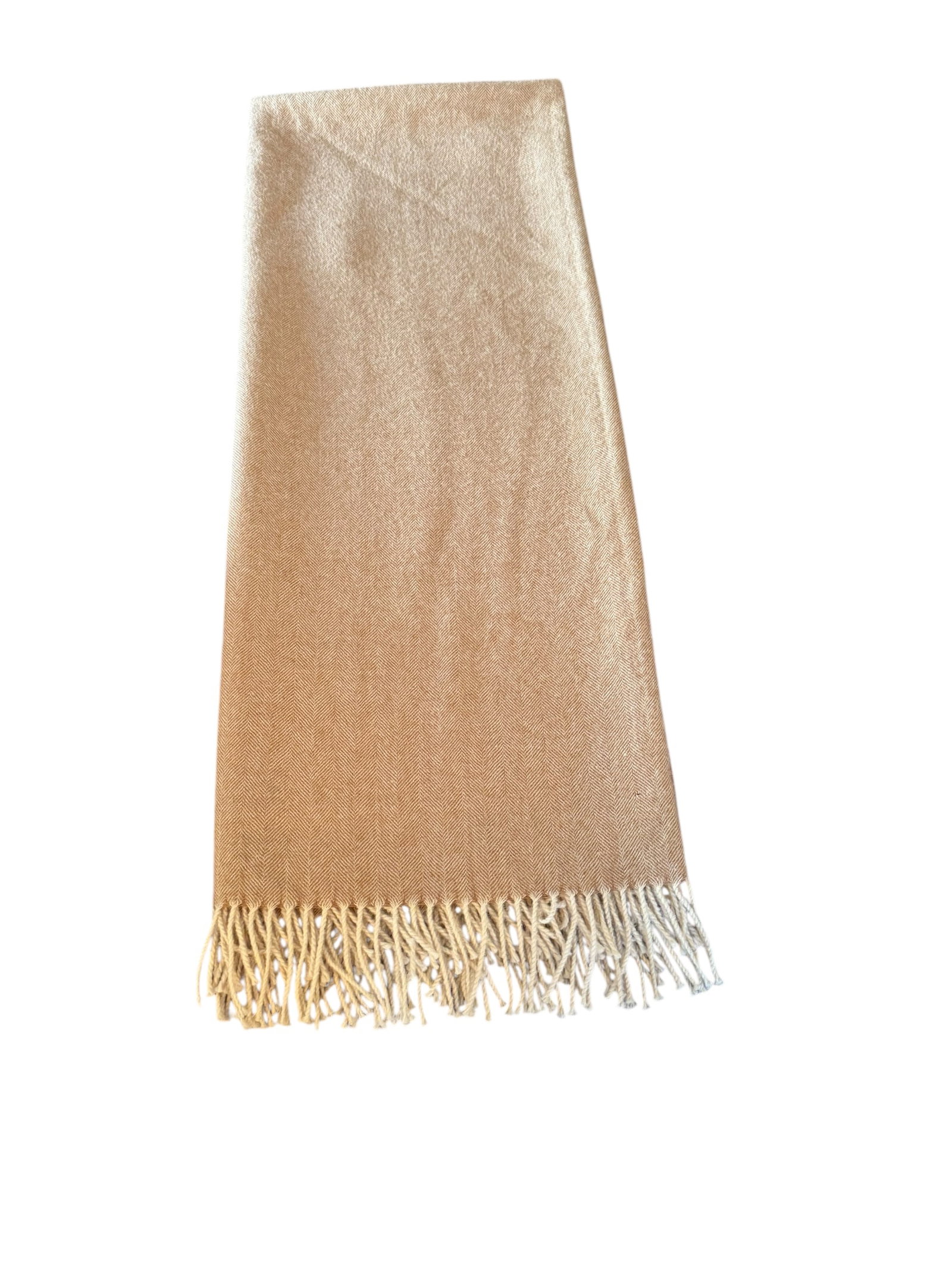 Tan Baby Alpaca Herringbone Throw - 2