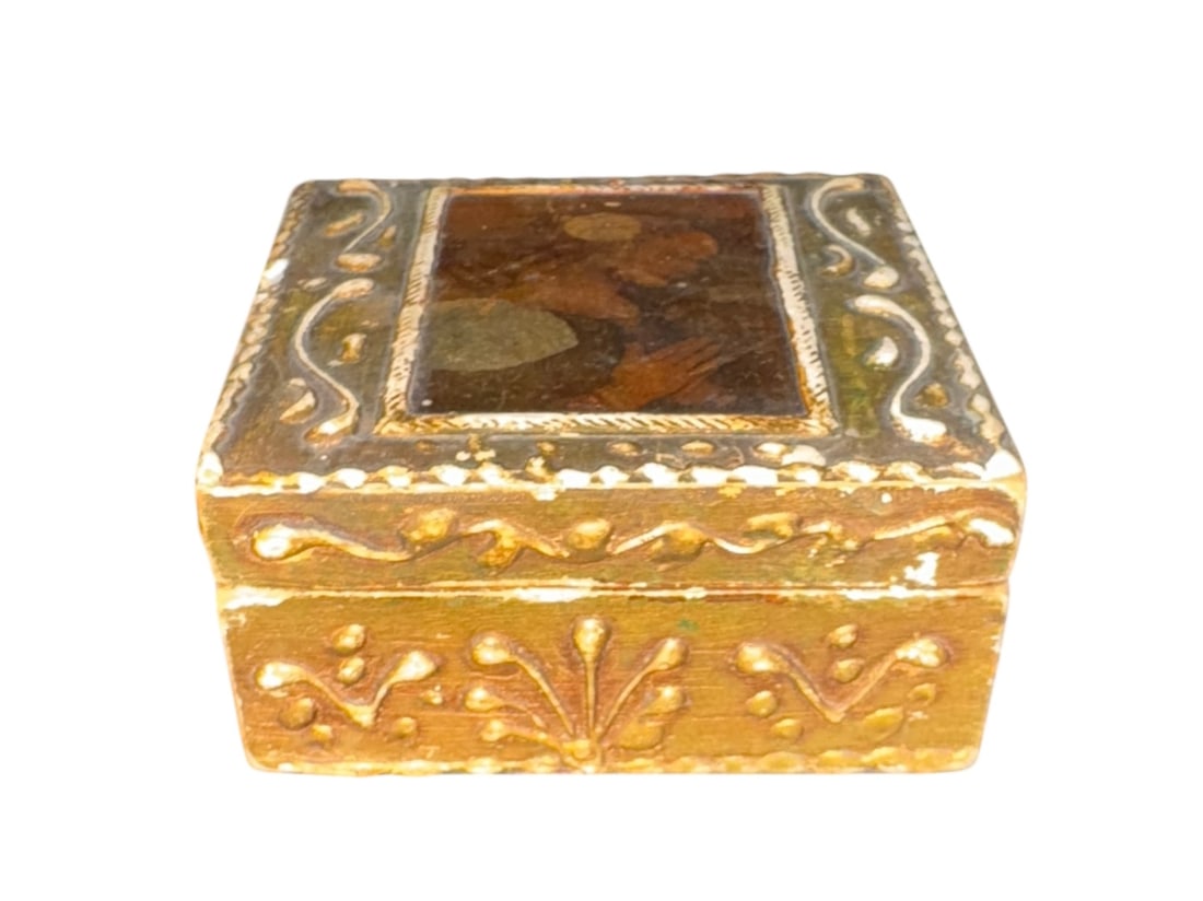 Antique Madonna Florentine Box - 2