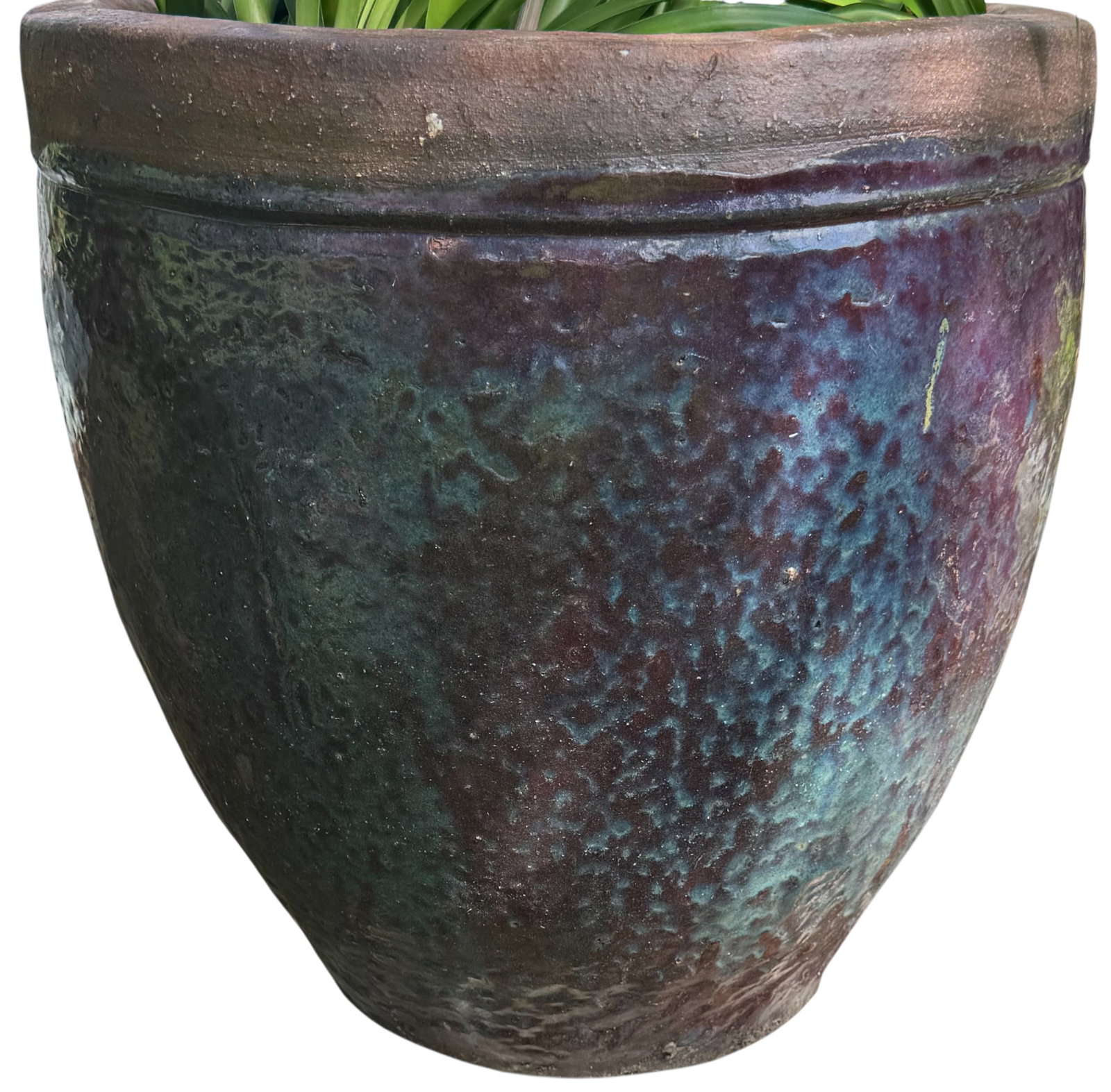 Large Purple Glazed Ceramic Garden Pot - 3