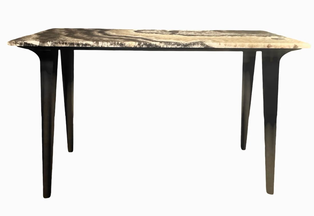 Ebonized Wood Console with Onyx Top - 2