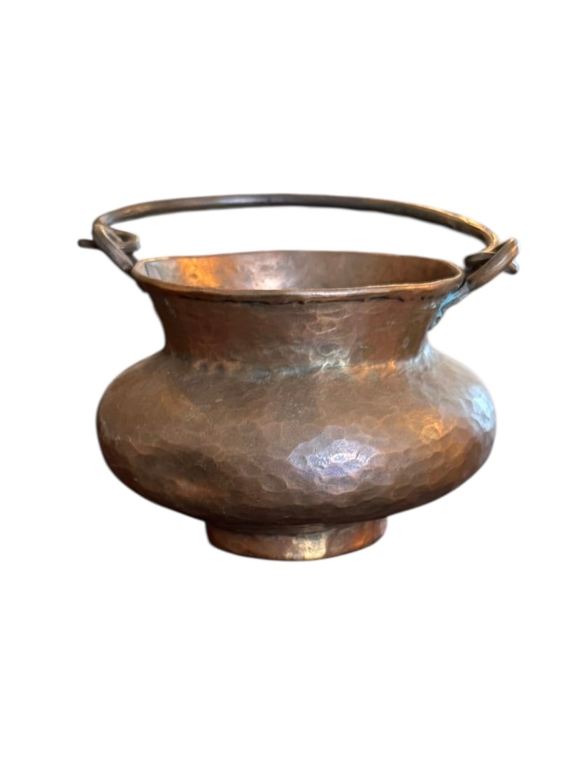 Antique Small Handled Copper Bowl - 2