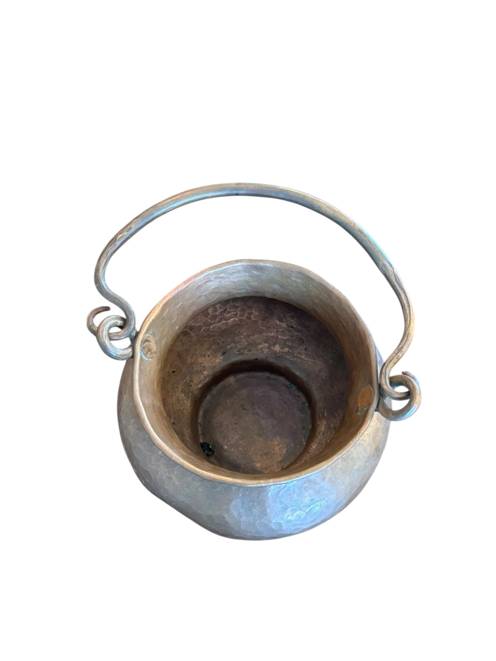 Antique Small Handled Copper Bowl - 3