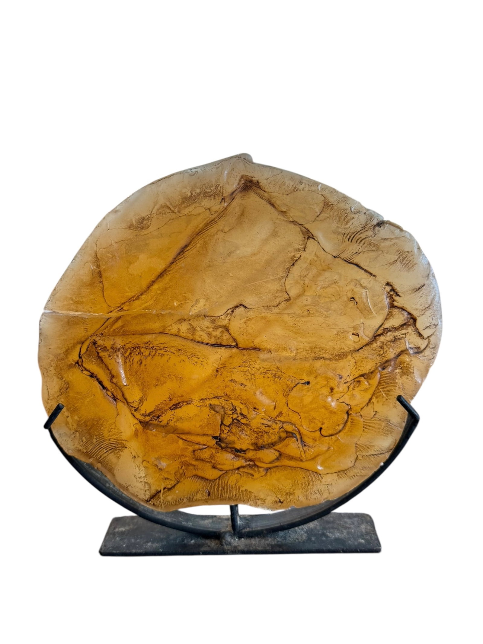 Uruguayan Sun Candle: A Uruguayan sun candle, a charming decorative object. Dimensions: 6"W x 1.5"D x 8"H. This lot is offered with a reserve. All items ship. No local pickup and no buyer-arranged shipping. Shipping is han