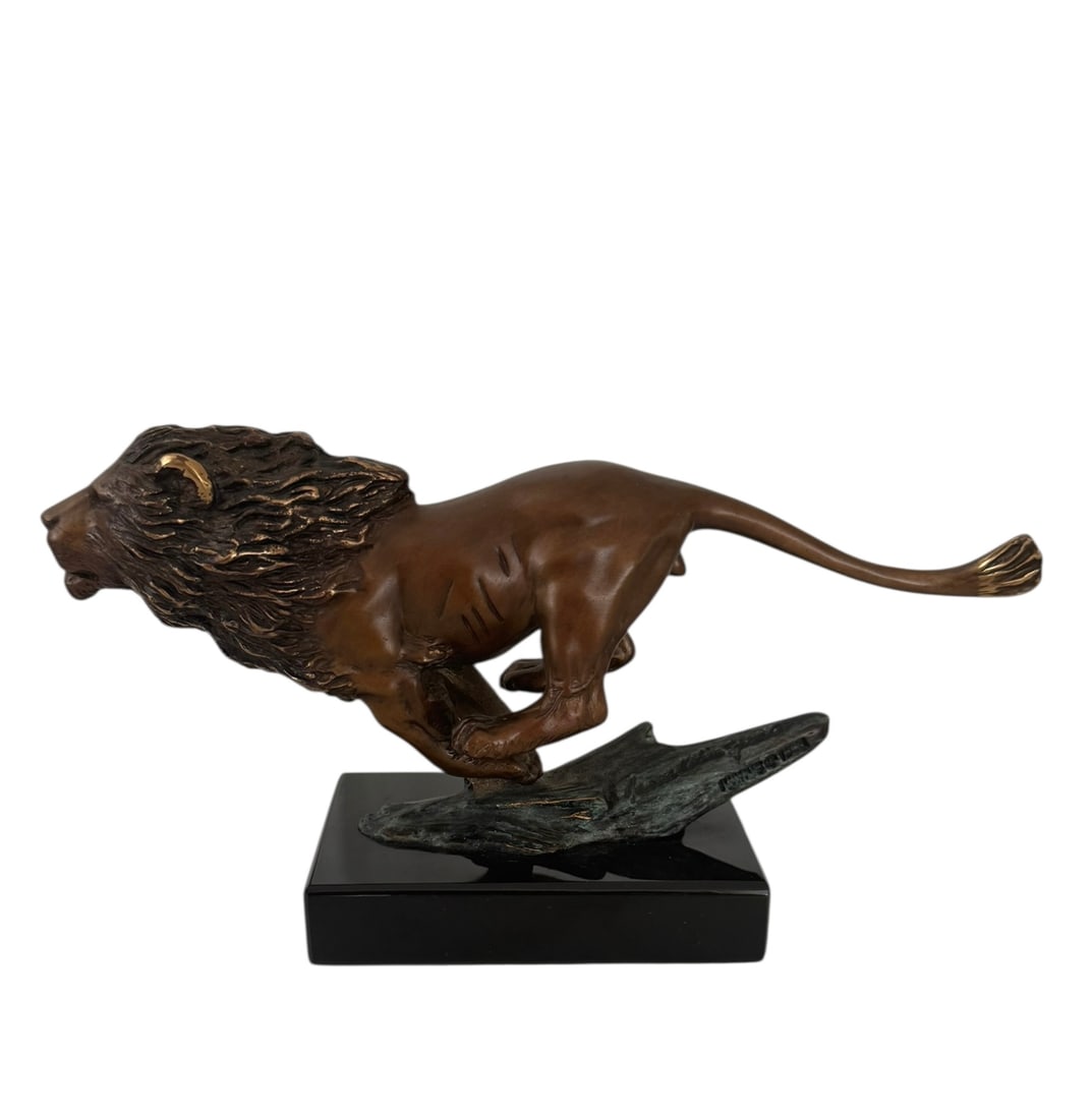 Bronze Running Lion Statue - 2