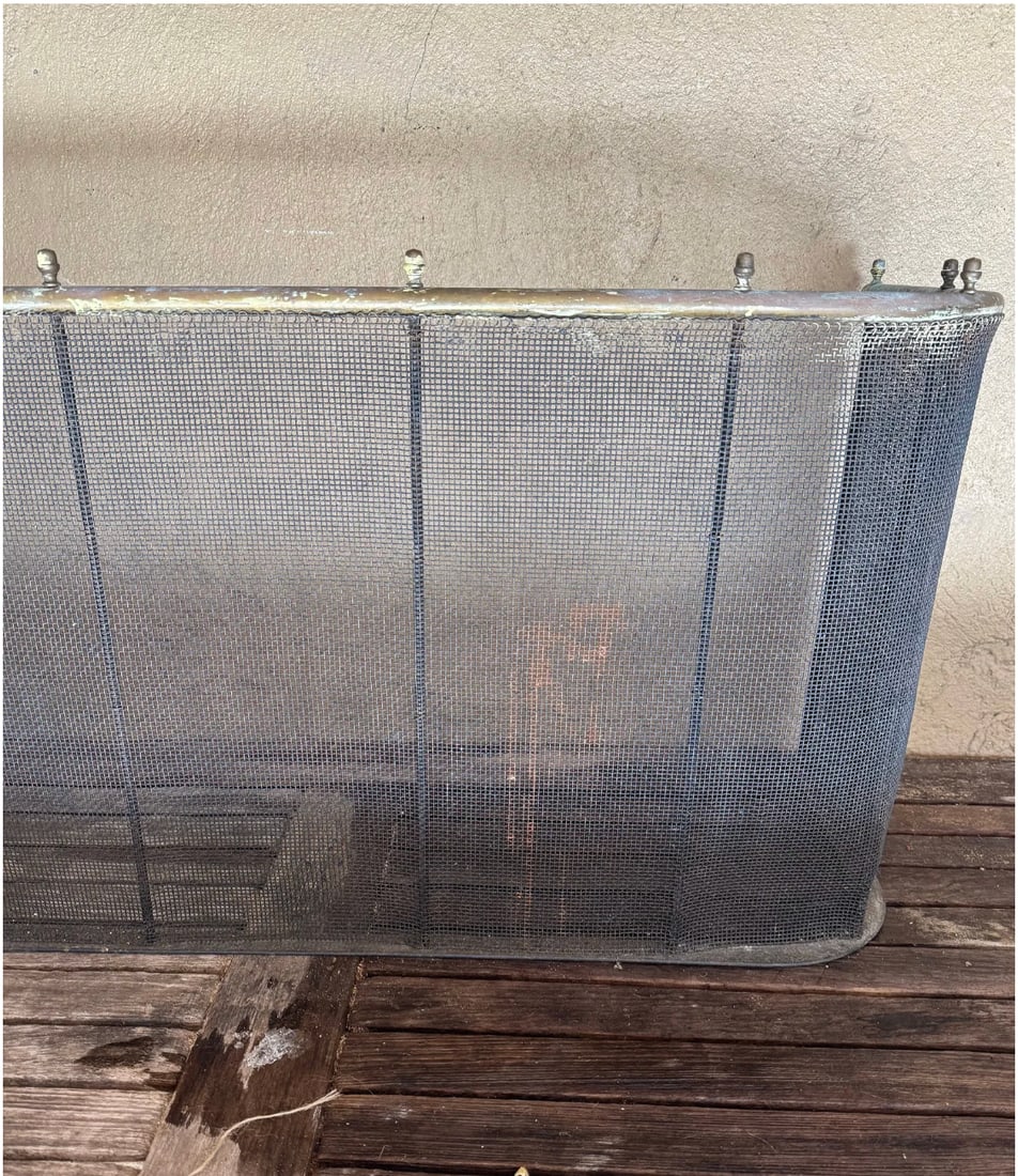 Antique Architectural Mesh Firescreen - 2