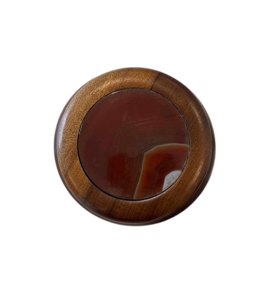 Small Agate Lidded Round Box - 2